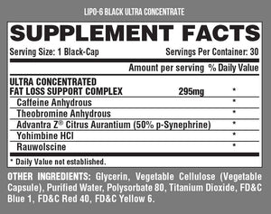 Nutrex Lipo6 Black Ultra Concentrate Fat Destroyer - 60 Capsules