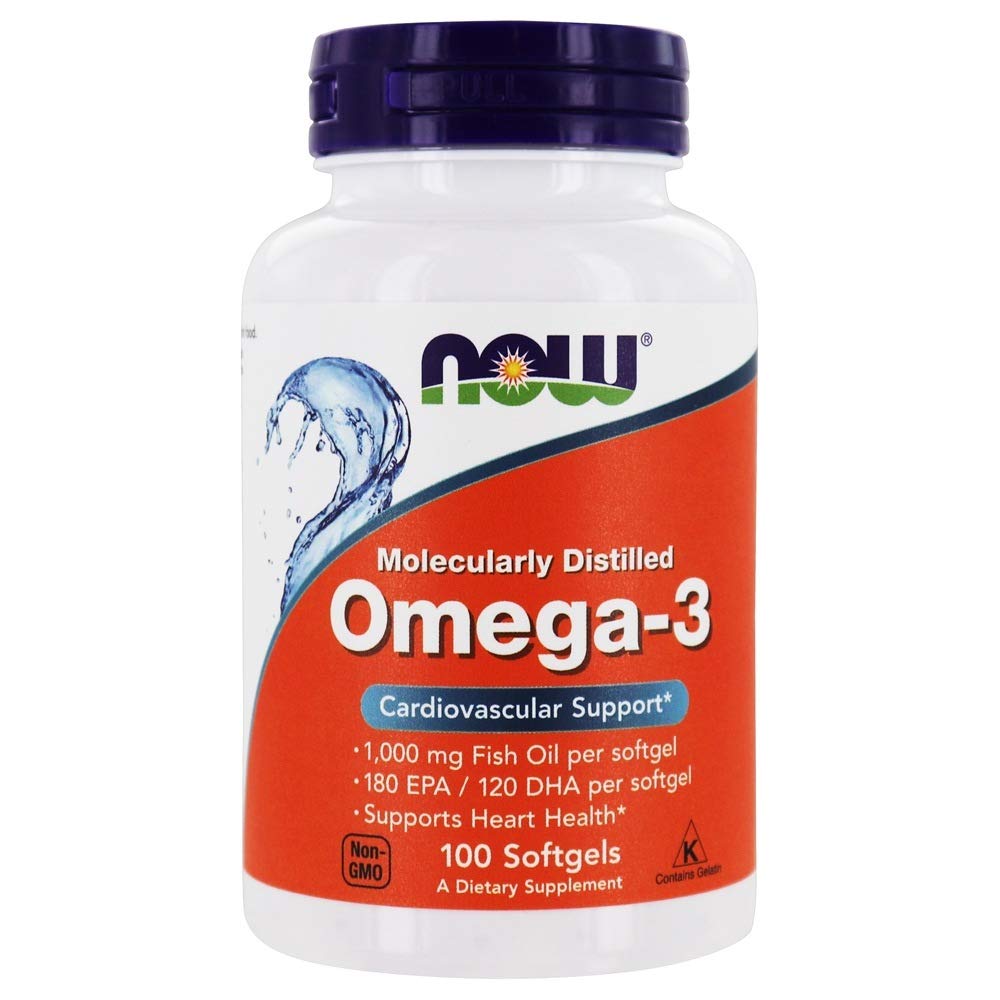 NOW Foods Omega-3 Molecularly Distilled Fish Oil -100 Softgels