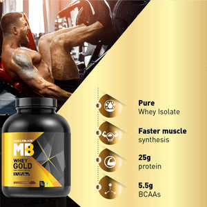 MuscleBlaze Whey Gold 100% Whey Protein Isolate – 2 kg (4.4 lb)